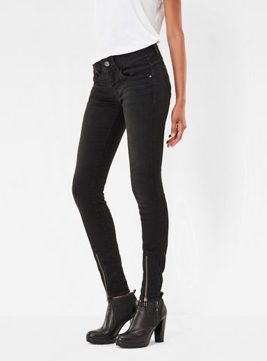 Lynn Zip Grip Mid Waist Skinny Jeans